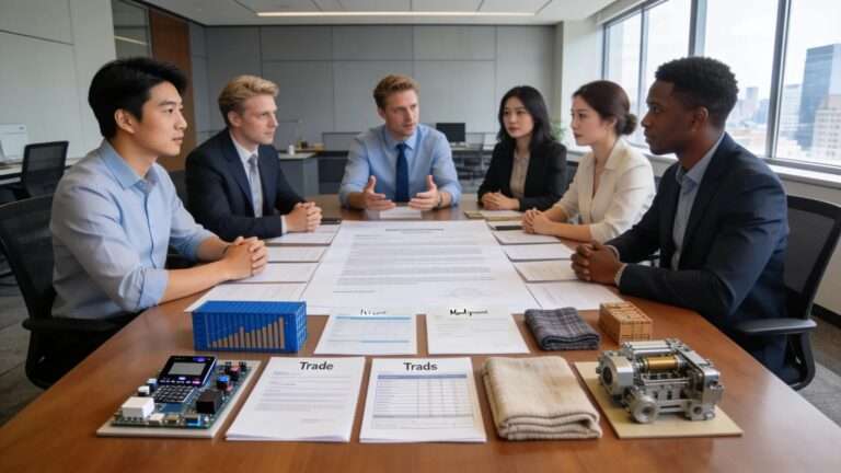 Business professionals discussing notice of non-conformity in a legal setting