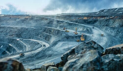 Work,Of,Trucks,And,The,Excavator,In,An,Open,Pit