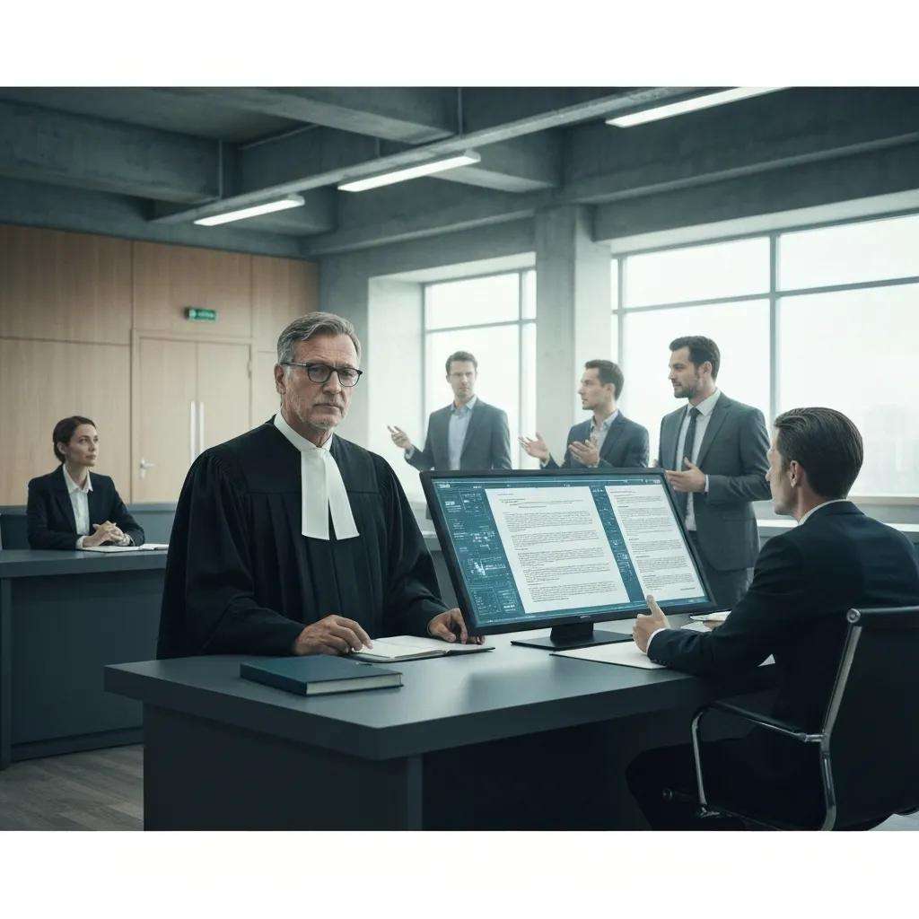 Lawyers in a courtroom setting discussing GAFTA arbitration case studies