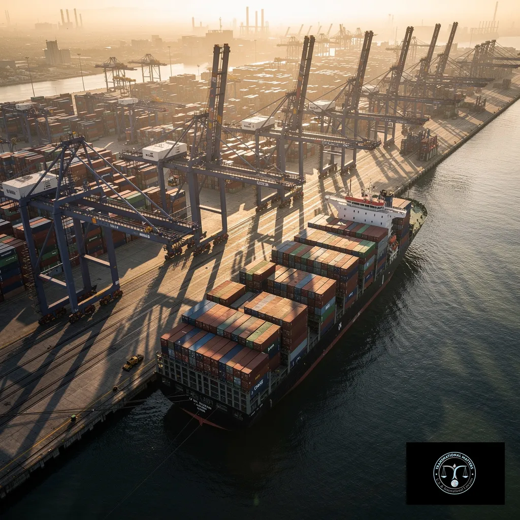 Busy customs port illustrating prior disclosure in international trade