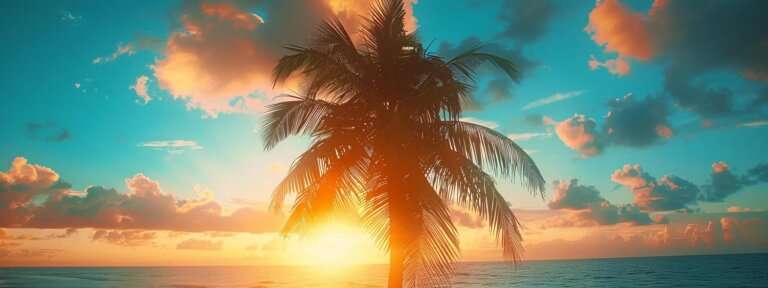 a palm tree standing tall against a vibrant sunset in florida, symbolizing the fiduciary duty of a local llc.