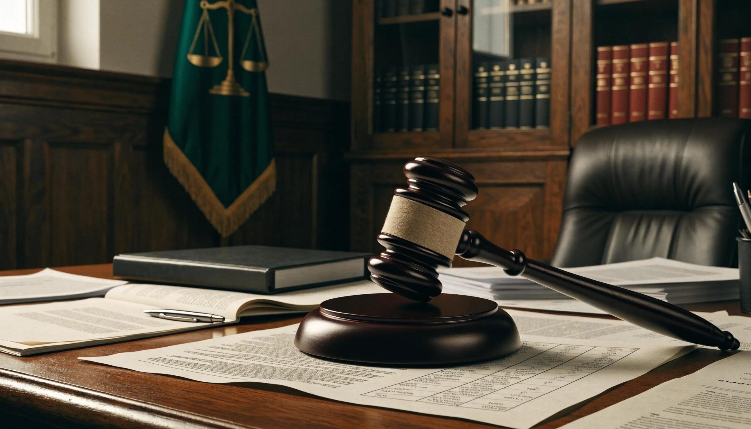 Gavel and legal documents on a desk illustrating the deadline to confirm arbitration award
