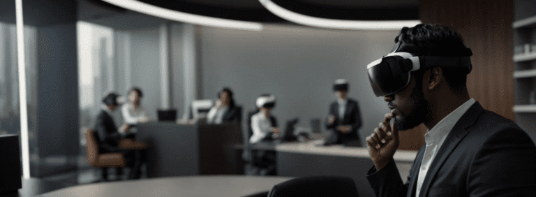 man wearing vr technology
