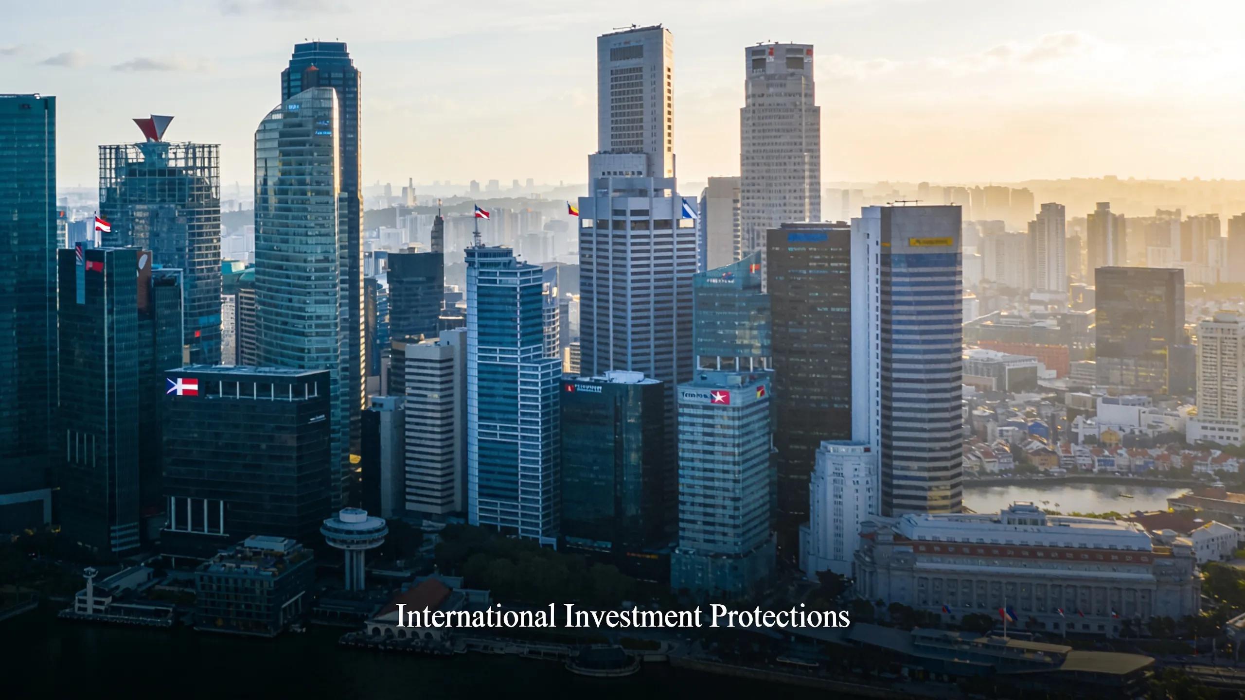 City skyline symbolizing international investment and legal protections